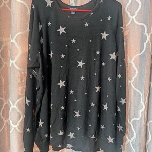 Buffalo David Bitton Black Crewneck Sweatshirt with Star Detail